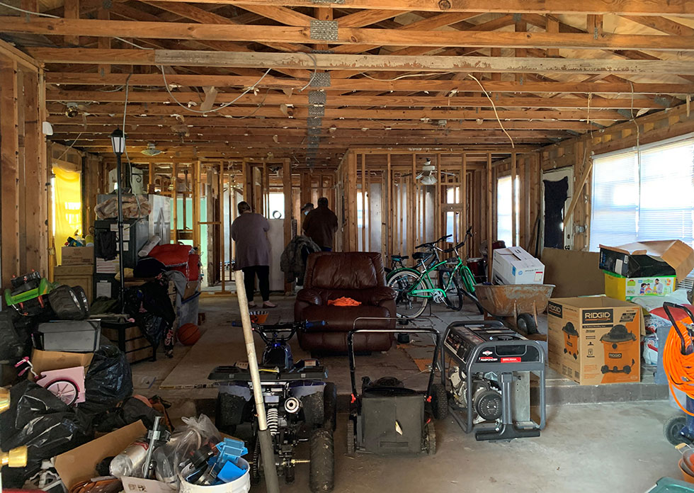 House gutted in preparation for re-construction