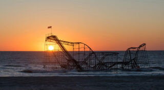 Jet Star roller coaster after Hurricane Sandy